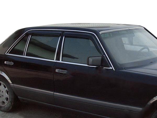 Ветровики HIC для Mercedes S-сlass W140 поликарбонат Черный