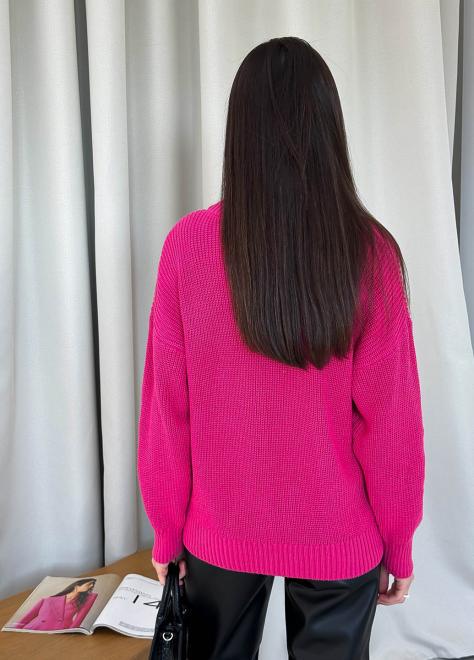 Джемпер зі спущеним плечем Cotton S/M Фуксія (33081) - фото 5 Джемпер зі спущеним плечем Cotton S/M Фуксія (33081) - фото 5