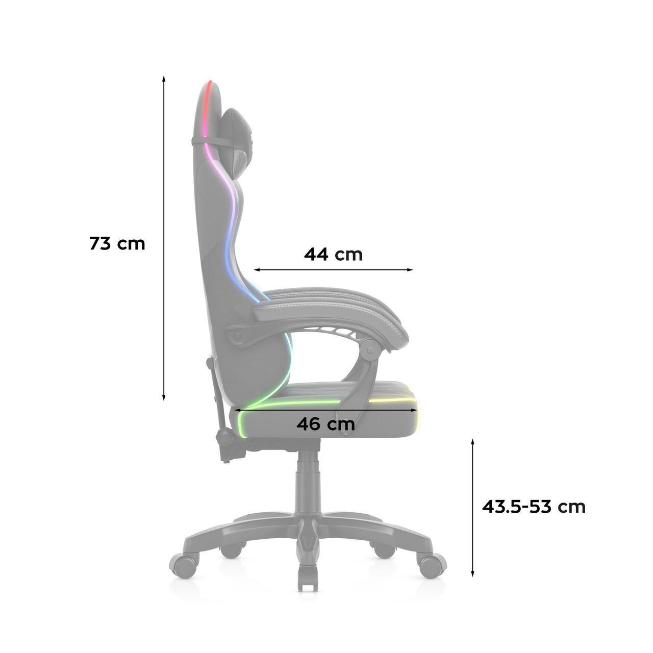 Крісло комп'ютерне Huzaro Force 2.7 RGB тканина Black (29952634) - фото 6
