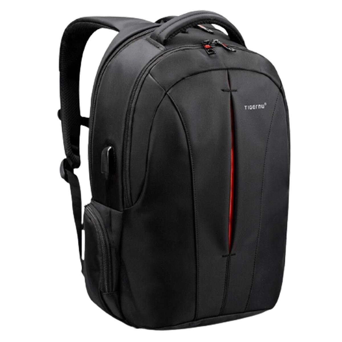 Міський рюкзак Tigernu T-B3105U для ноутбука 15,6" з USB 18 л + кодовий замок Чорний/Помаранчевий (1745)