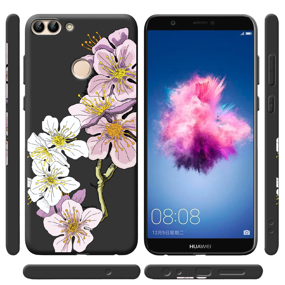 Чехол Boxface Huawei P Smart Cherry Blossom Черный силикон (32669-cc4-41523) - фото 2