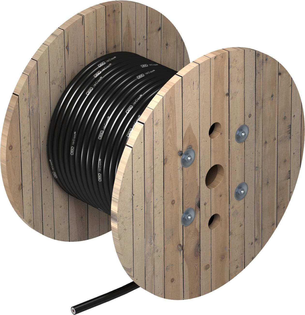 Токоотвод изолированный OBO bettermann isCon 750 SW100 ø 23 мм 35 мм2 медь 100 м Черный (5408004)