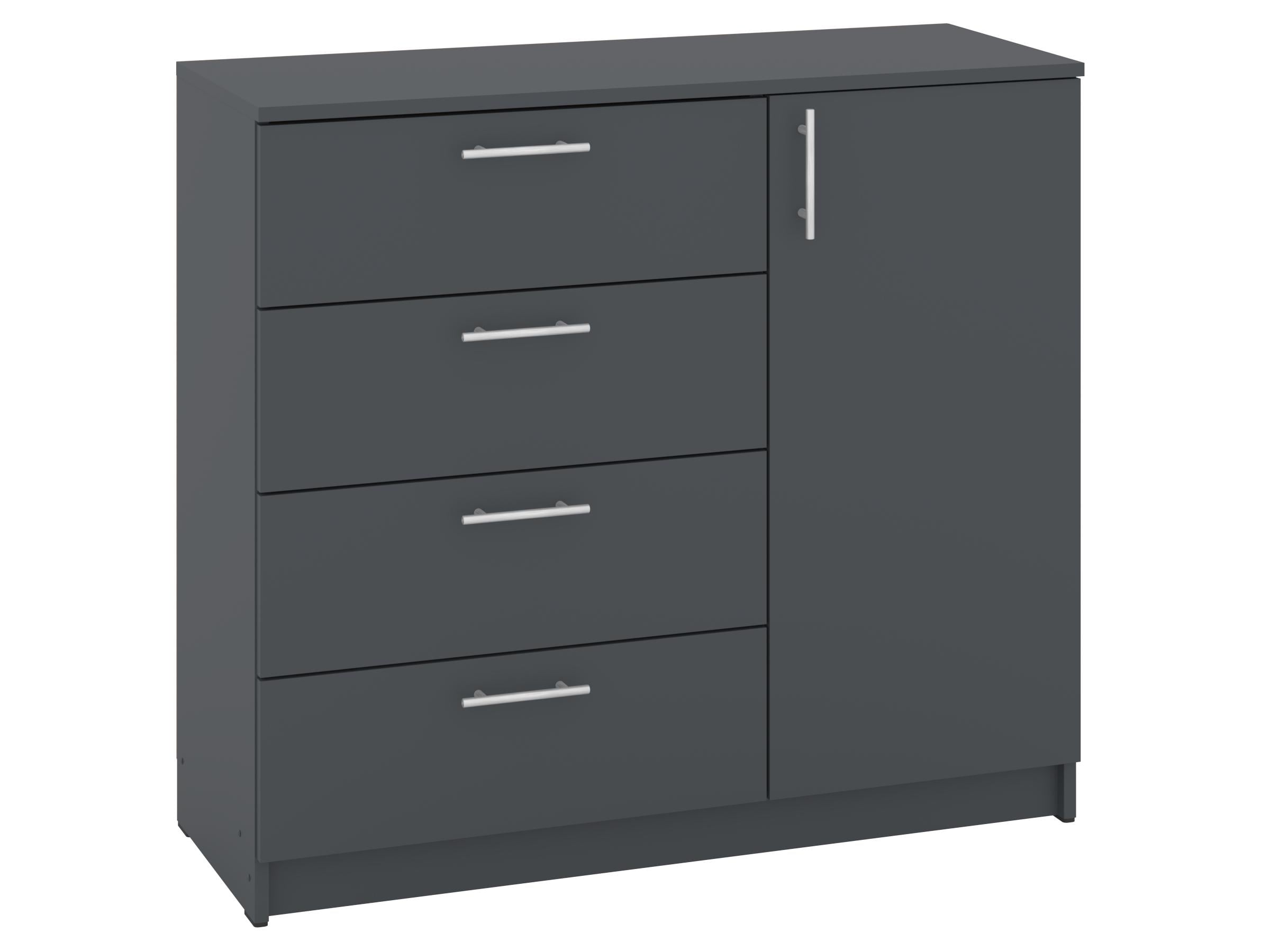 Комод с ящиками PEHOTIN К-4+1 ДСП 100х38х90 см Антрацит (PN-100574) Комод с ящиками PEHOTIN К-4+1 ДСП 100х38х90 см Антрацит (PN-100574)