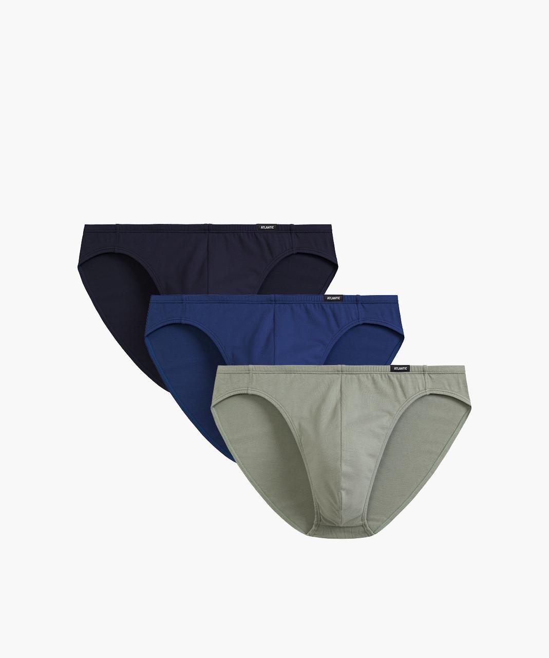 Набор трусов-брифов мини мужских Atlantic 3MP-119 с туннельной резинкой хлопок 3 шт. Синий/Голубой/Хаки XXL (2678796695) Набор трусов-брифов мини мужских Atlantic 3MP-119 с туннельной резинкой хлопок 3 шт. Синий/Голубой/Хаки XXL (2678796695)