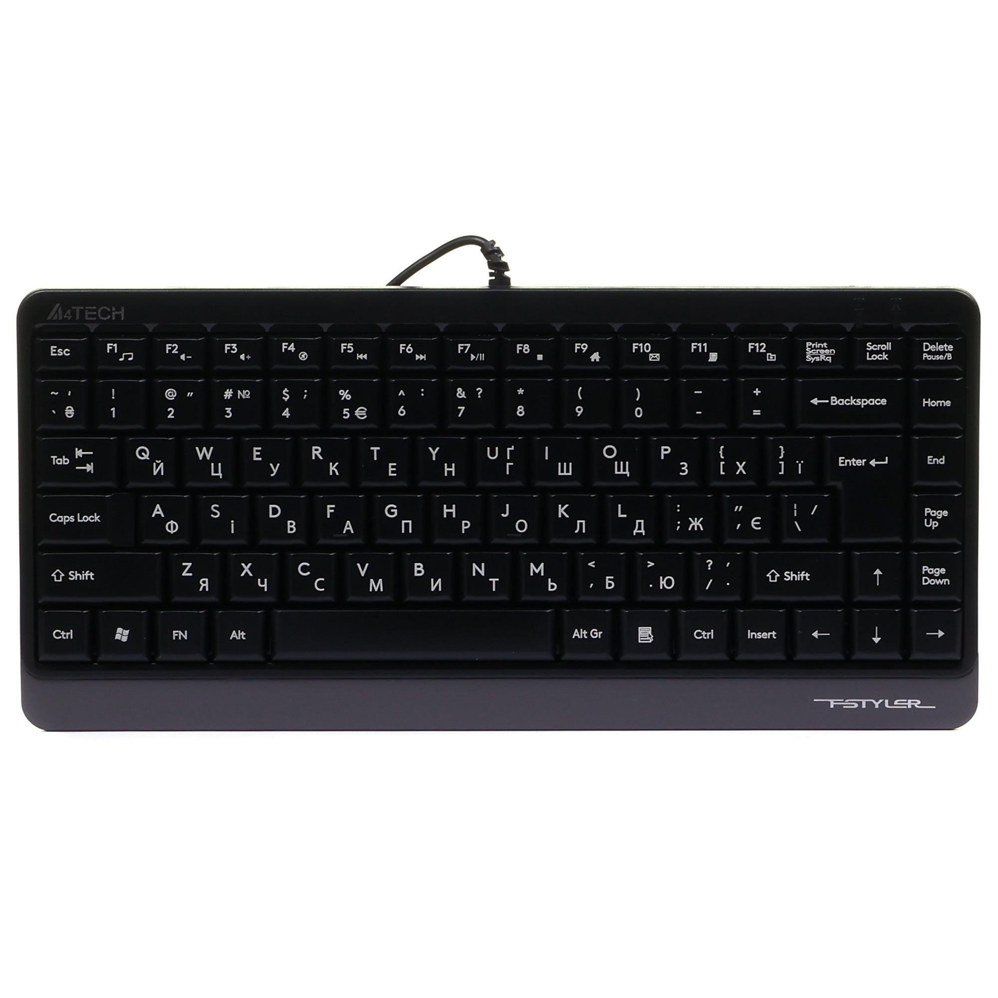 Клавиатура проволока A4Tech FK11 мембранная 86 клавиш ENG/UKR 1,5 м Серый (FK11 USB Grey)