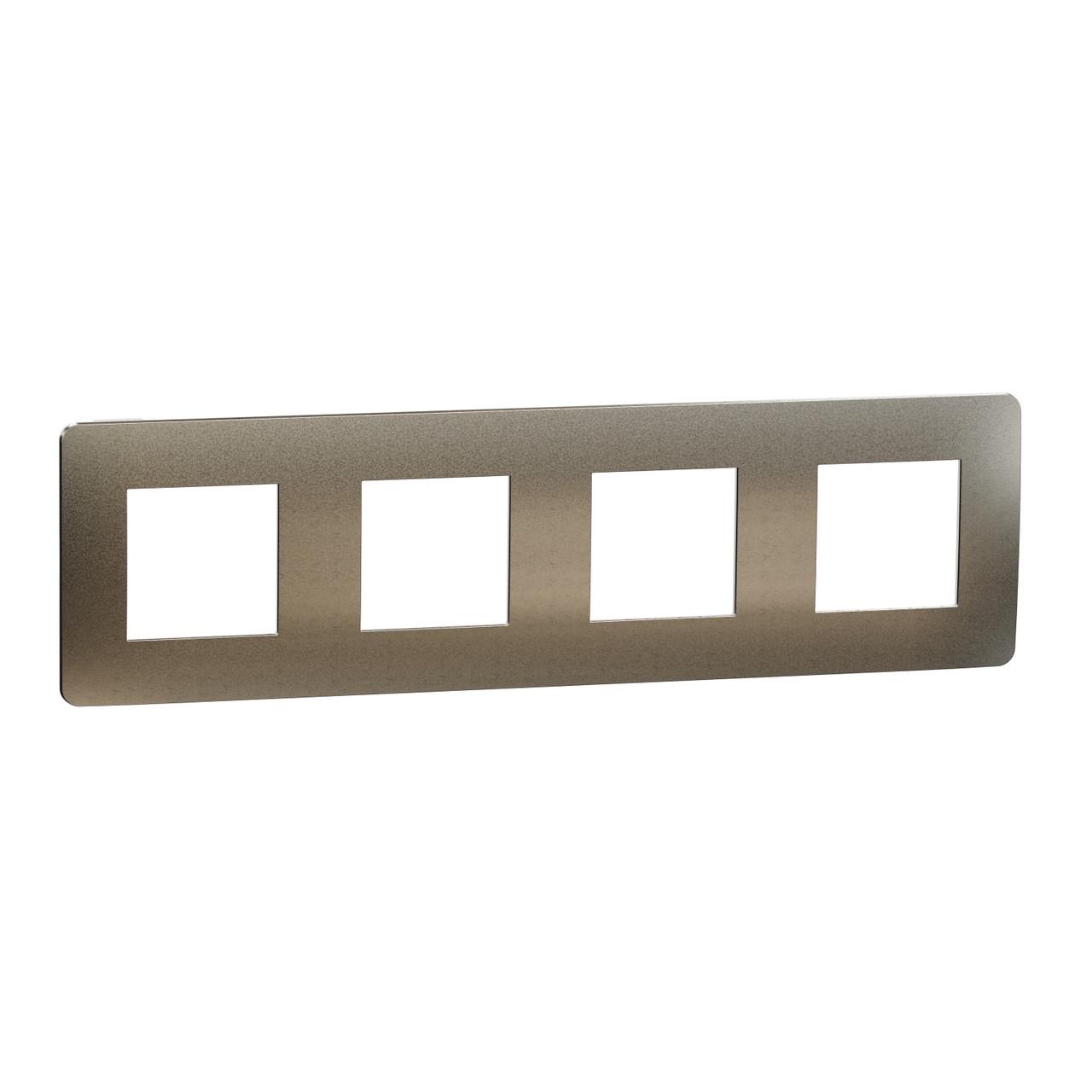 Рамка 4-постовая Schneider Electric Unica New поликарбонат 298х85х10 мм Бронзовый мат/Белый (NU280850M) Рамка 4-постовая Schneider Electric Unica New поликарбонат 298х85х10 мм Бронзовый мат/Белый (NU280850M)