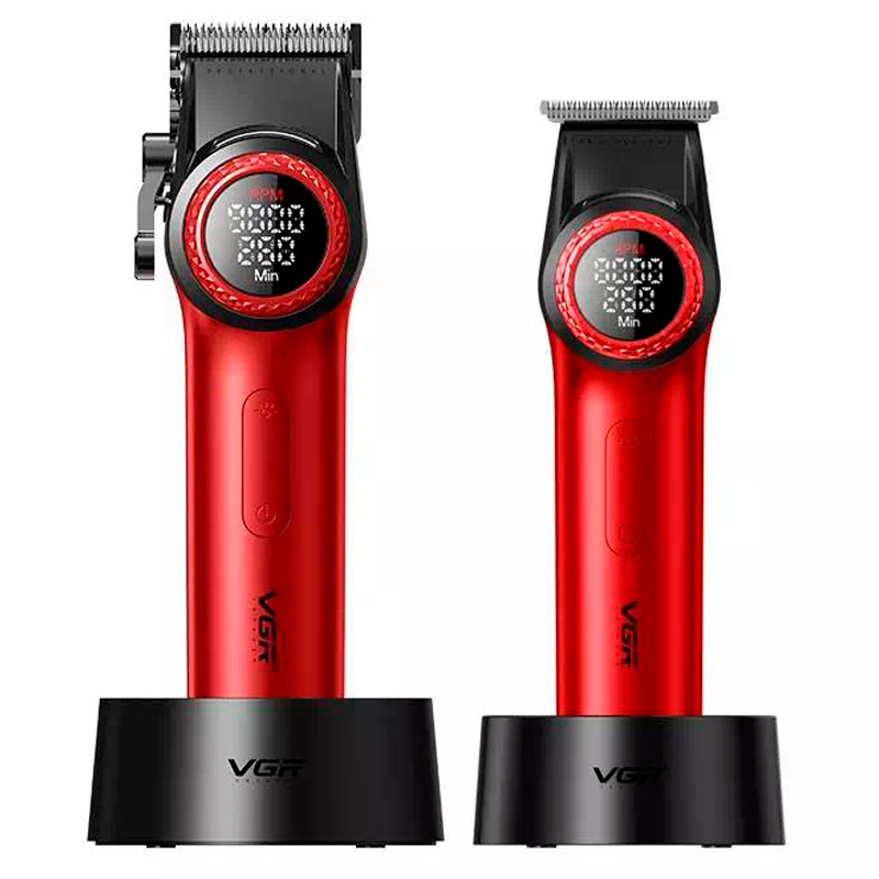 Машинка для стрижки аккумуляторная и триммер VGR V-001&V-977 Red (2684470780)