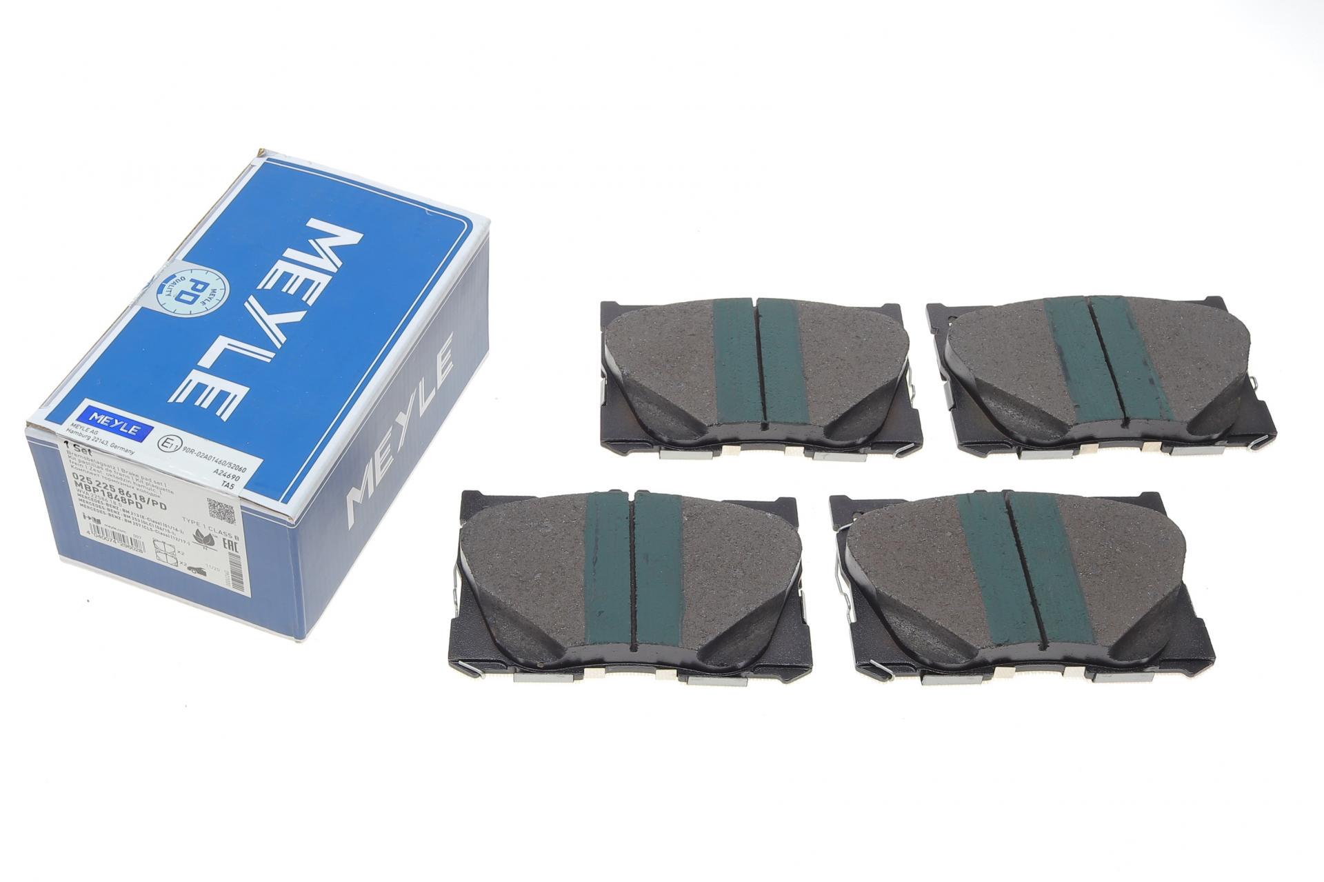 Колодки тормозные передние Meyle для MB C-class W205/S205/C205/E-class W213 16- (025 225 8618/PD)