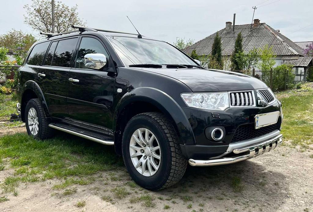 Передняя защита ST015 CAN для Mitsubishi Pajero Sport 2008-2015 гг. нержавеющая сталь Хром