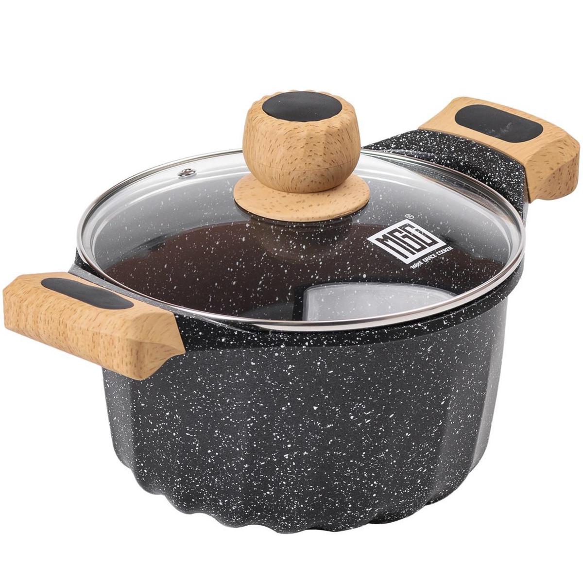 Кастрюля алюминиевая MGC с антипригарным покрытием 3 л Черный (HP-4-432B)