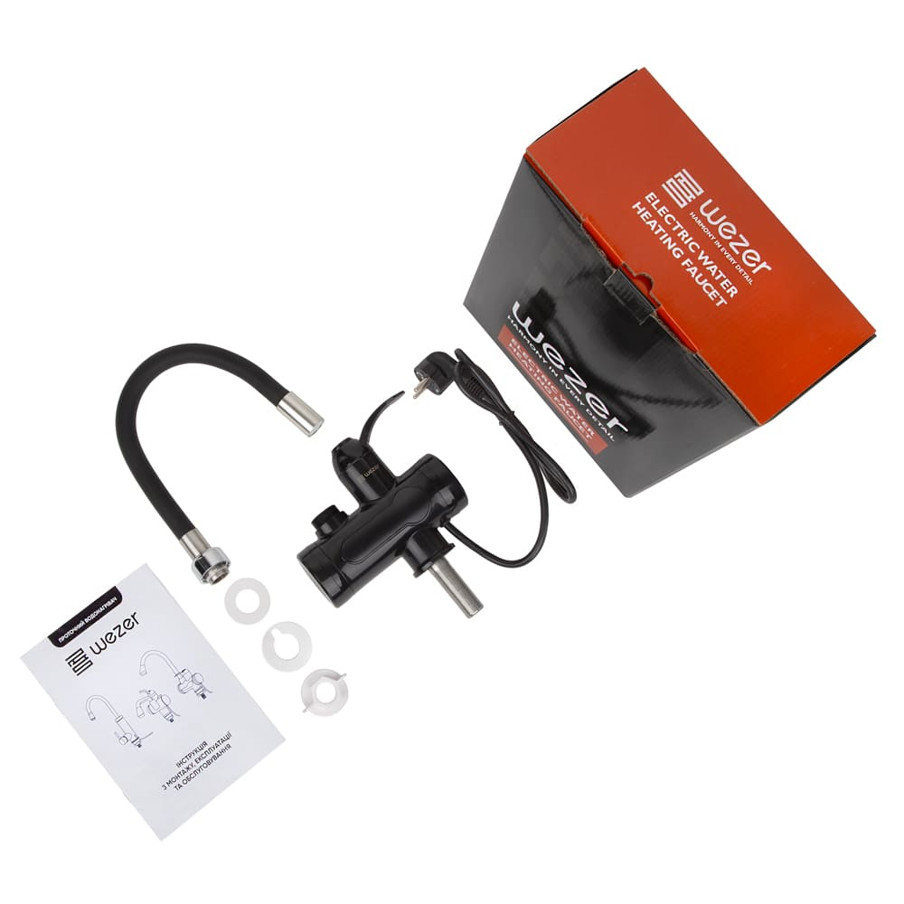 Проточный водонагреватель Wezer G15T для кухни 3,0 кВт Черный (1055373) - фото 2 Проточный водонагреватель Wezer G15T для кухни 3,0 кВт Черный (1055373) - фото 2