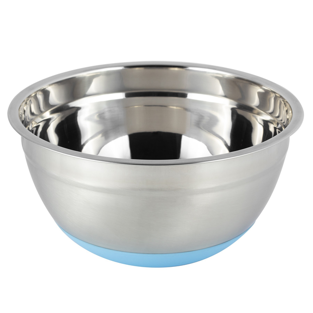 Миска с нескользящим силиконовым дном Kamille KM-4347 из нержавеющей стали 20х10 см Голубой (150-84-4347)