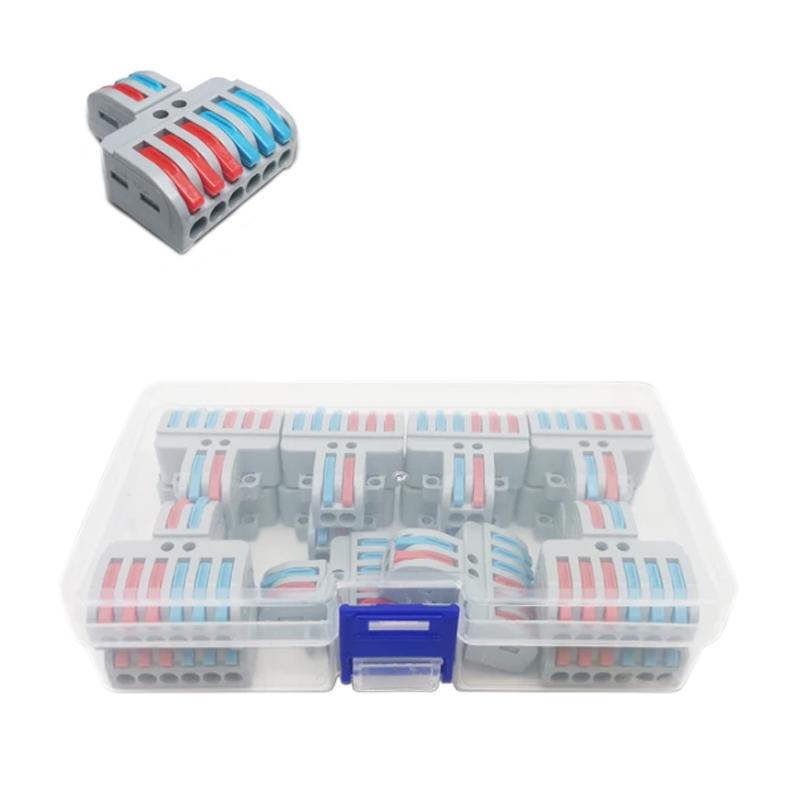 Набор клемм Tactix 0,08-4 мм2 35А 1-3+1-3 разветвитель одинарная 40х33,5х14,5 мм 14 шт. Разноцветный (LT-623-14box)