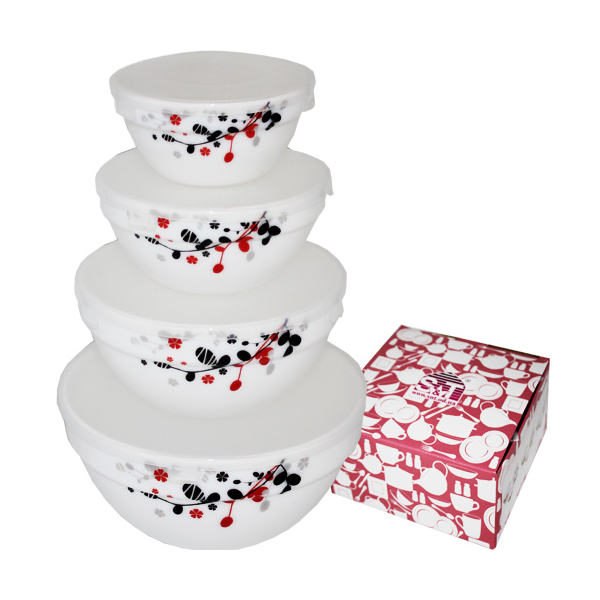 Набір салатників з кришкою SNT Червоний та чорний (MSN-30054-1066) Набір салатників з кришкою SNT Червоний та чорний (MSN-30054-1066)