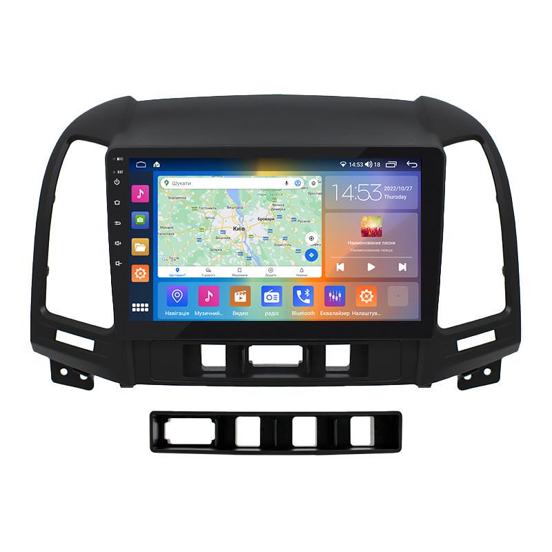 Автомагнітола штатна Lesko для Hyundai Santa Fe II рестайлінг 2009-2012 9" 2/32Gb CarPlay 4G Wi-Fi GPS