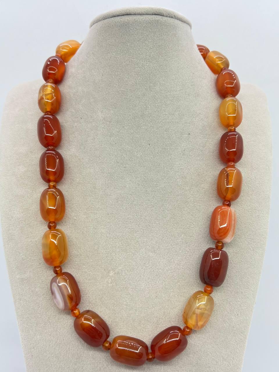 Бусы сердолик 18х13 мм 48 см Разноцветный (11081)