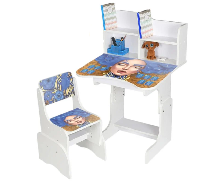 Парта дитяча Bambi з поличкою та стільцем Українка (N 2071-6-1)