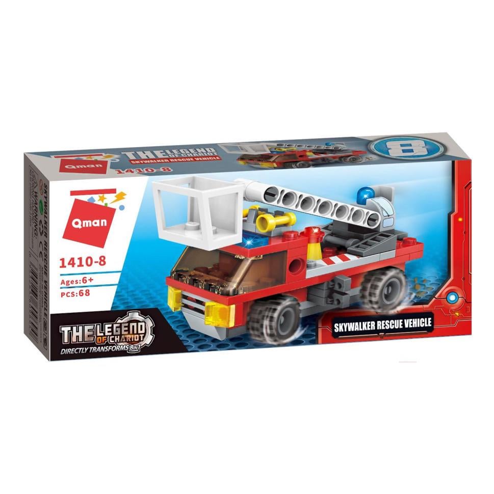 Конструктор Qman 1410-1-8 Пожежна техніка Skywalker Rescue Vehicle 79 дет. (RLT24106s31388)