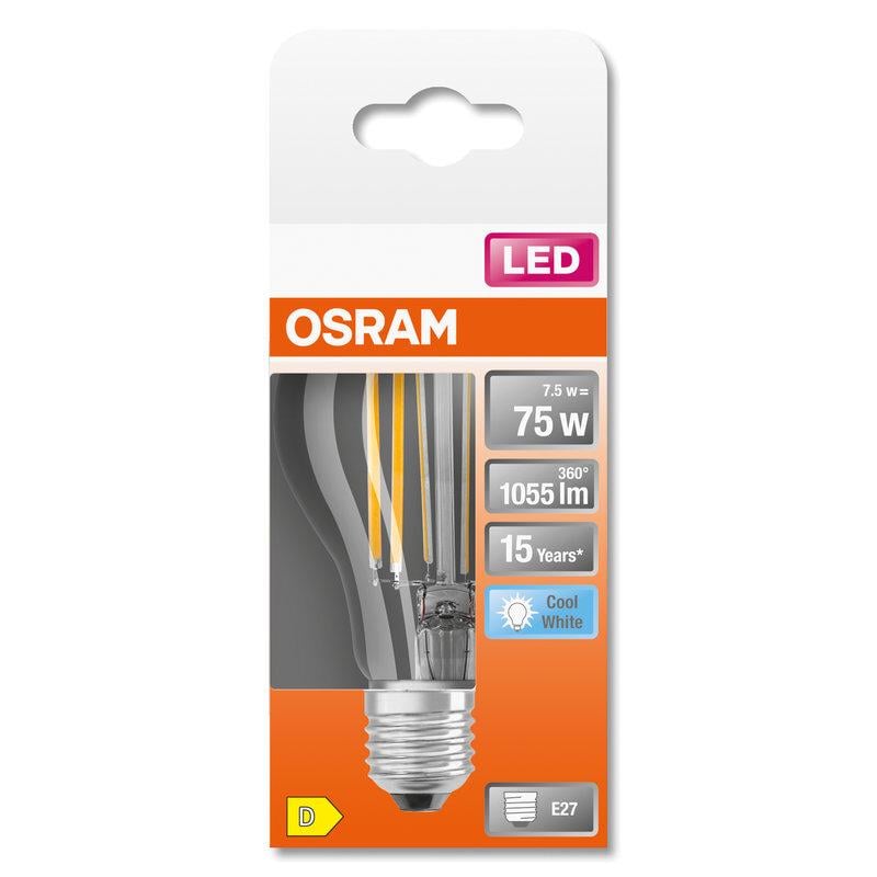 Лампа філаментна Osram E27/7,5W/220-240V/1055lm/4000К/300° (4058075112445)