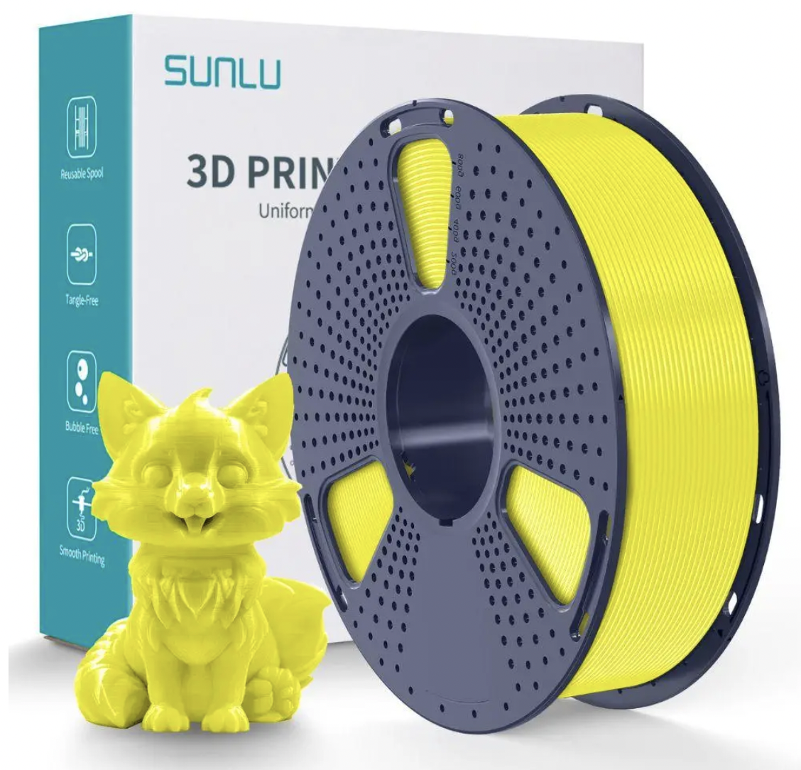 Пластик/филамент для 3D-печати SUNLU Silk PETG Yellow Reusable Spool 1,75 мм 1 кг Желтый (037408085Z)