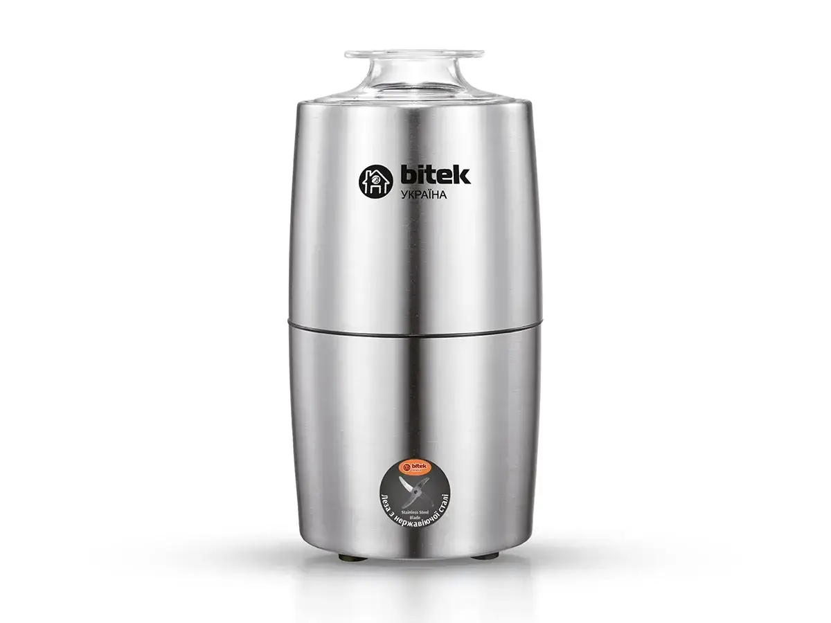 Кавомолка електрична BITEK BT-7120 1000 Вт з нержавіючої сталі Сірий (GR-04747)