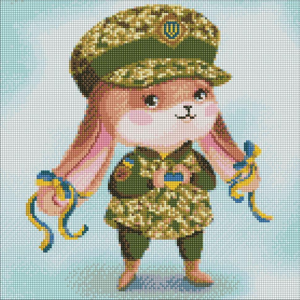 Алмазная мозаика Идейка Зайка-защитница 40x40 см (AMO7443)