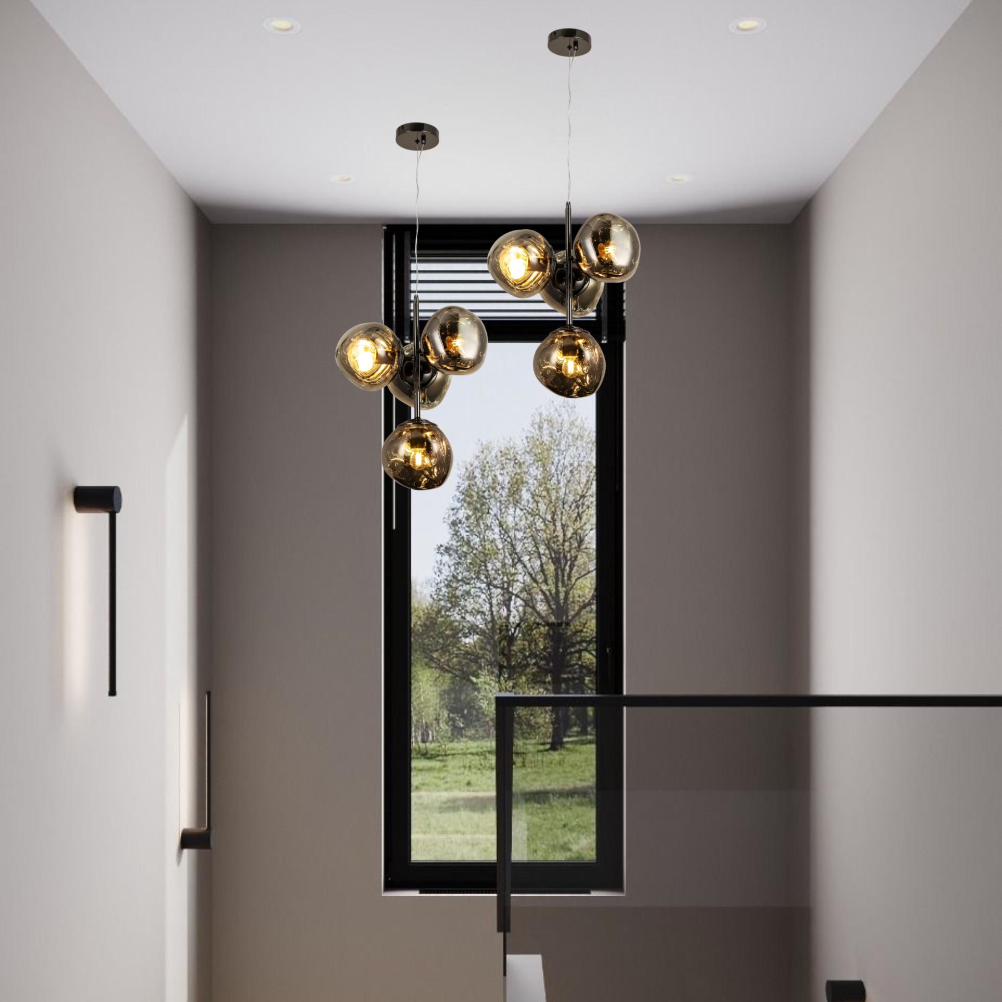 Люстра дизайнерська Melt з плафонами 18 см Графітовий (93-CH01-4) - фото 3 Люстра дизайнерська Melt з плафонами 18 см Графітовий (93-CH01-4) - фото 3