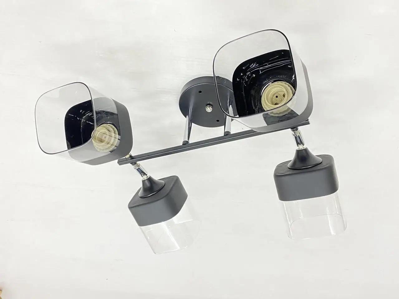 Люстра стельова Valeso 91134/4 на 4 плафони Чорний/Хром (00000139763)