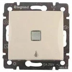 Выключатель одноклавишный Legrand Valena кнопочный с подсветкой Слоновая кость (774313)