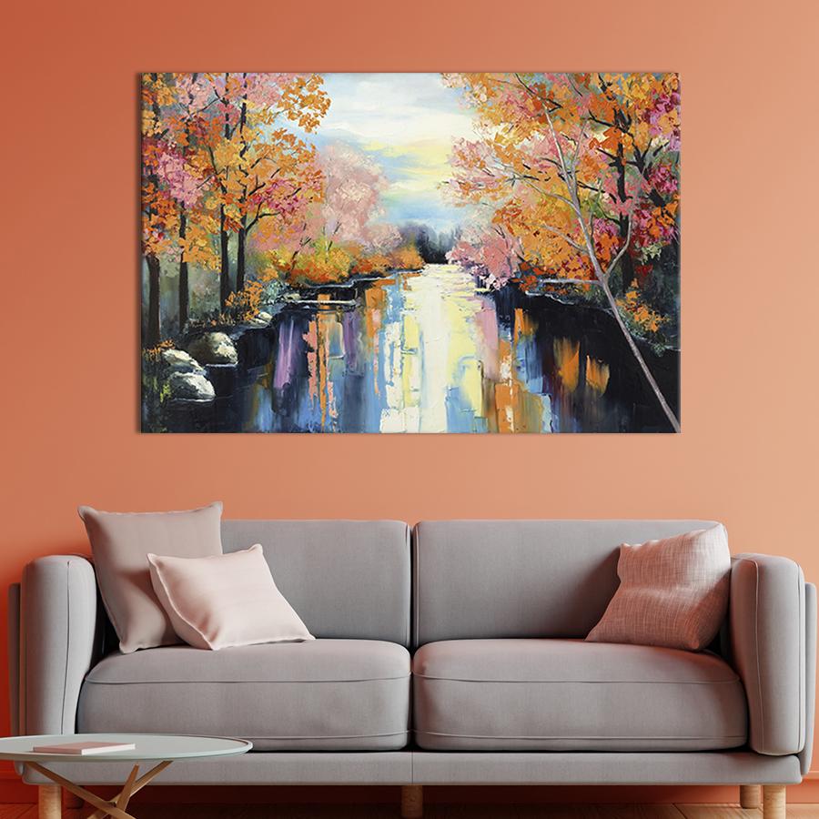 Картина на холсте Фантастическая осенняя природа 122x81 см (603-1)