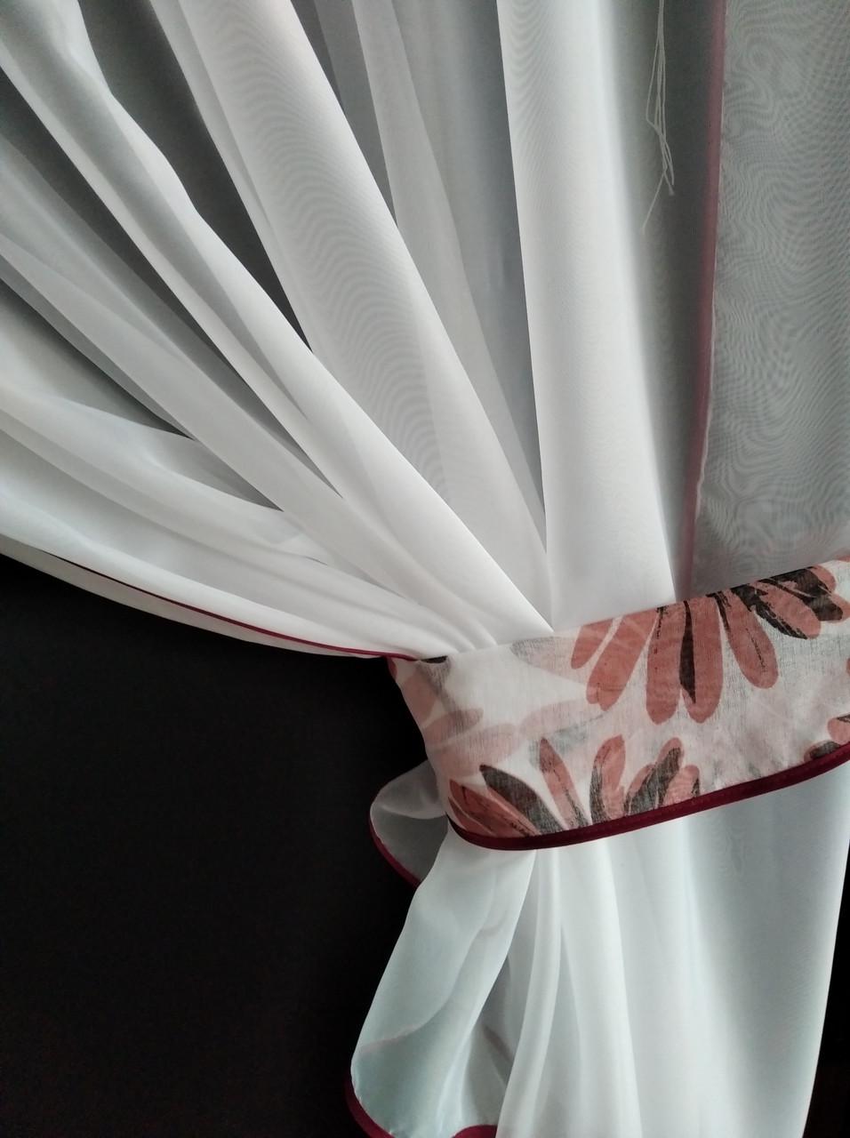 Занавеска кухонная Угол сетка с ламбрекеном батист 300х170 см Белый/Терракот (ул-23) - фото 4 Занавеска кухонная Угол сетка с ламбрекеном батист 300х170 см Белый/Терракот (ул-23) - фото 4