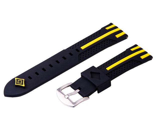 Силиконовый ремешок Primo Dart для часов Samsung Galaxy Watch 3 45 мм SM-R840 Black/Yellow (1245672175)
