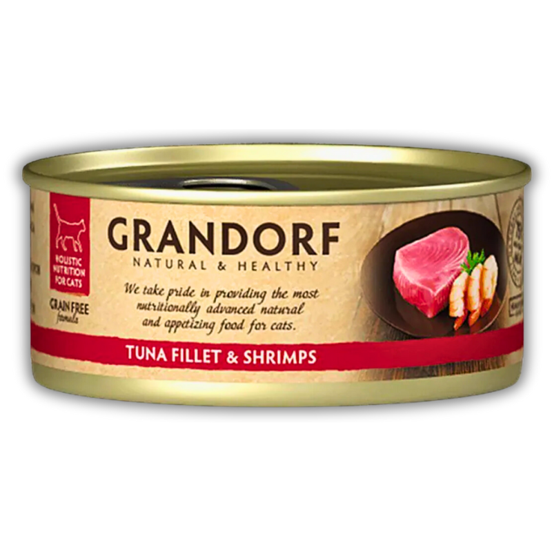 Корм для кошек влажный Grandorf Филе тунца и креветки для взрослых кошек всех пород 70 г х 6 шт. (PGDCW0907) Корм для кошек влажный Grandorf Филе тунца и креветки для взрослых кошек всех пород 70 г х 6 шт. (PGDCW0907)
