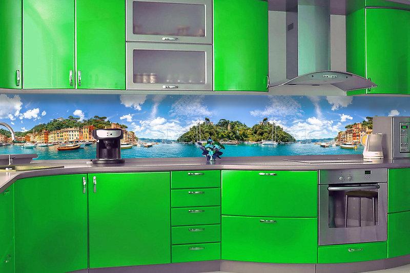 Кухонный фартук Природа из самоклеющейся виниловой пленки 60х250 см Зеленый