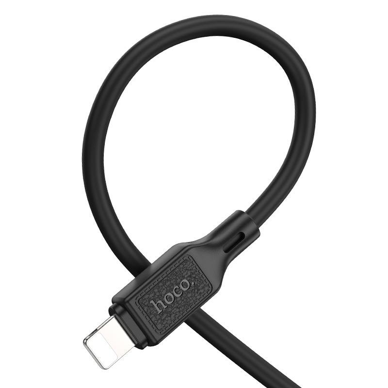 Кабель Hoco X90 Type-C to Lightning cool Silicone PD Charging Data cable 1 м 20W 3A Black (11314880) - фото 5