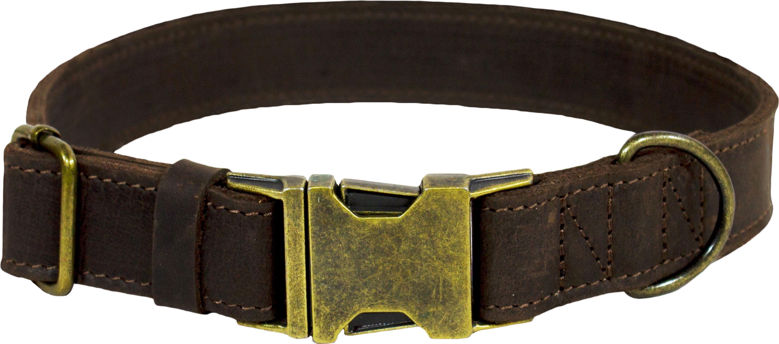 Ошейник Lucky Pet двойной кожаный 25 мм 30-40 см Коричневый (4820268555953)