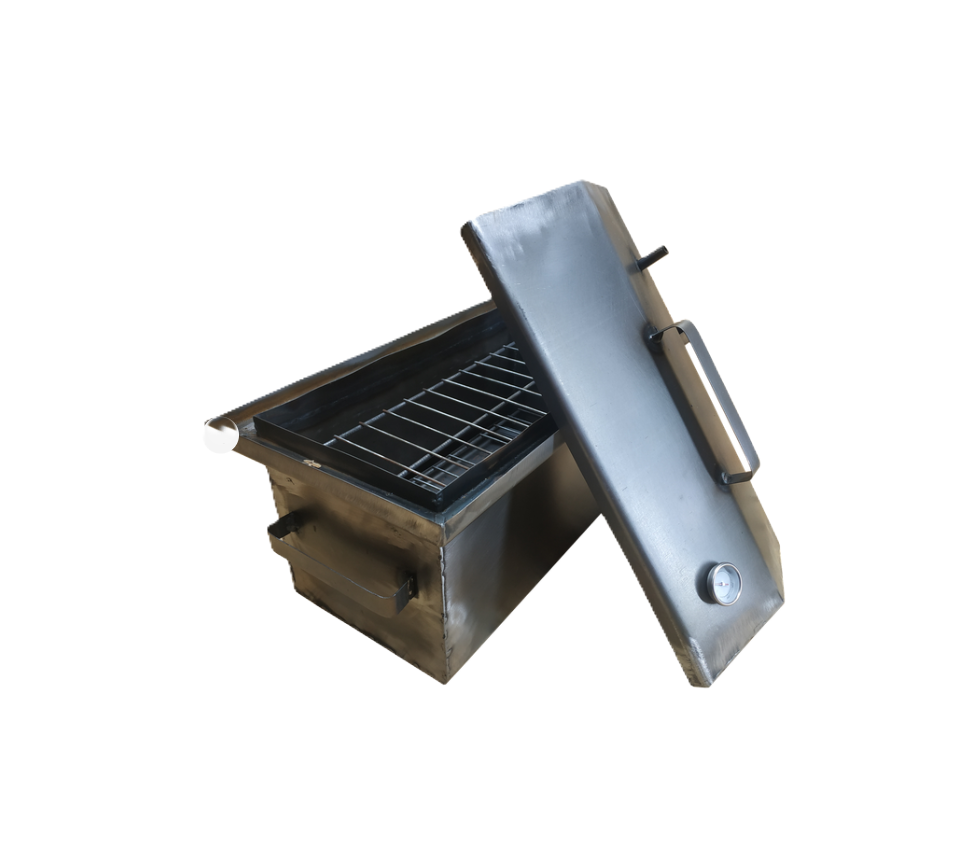 Коптильня для гарячого копчення з термометром та гідрозатвором сталь 1 м 520x310x260 мм (7009)