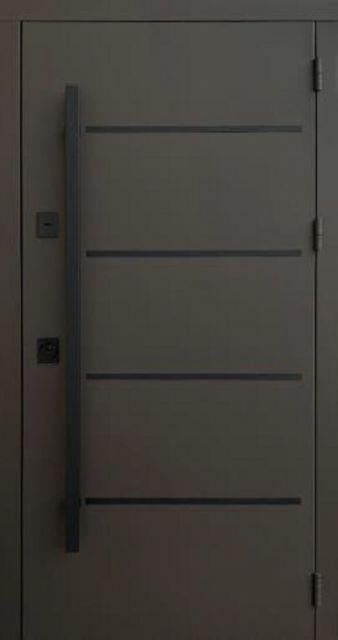 Дверь входная для улицы Qdoors Стрит 3К Горизонт ручка скоба 950х2040 мм RAL 8019 (61464)