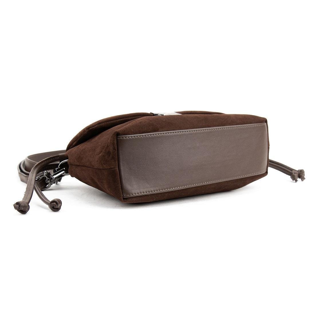 Жіноча сумка замшева Tavinchi CH-8585DB-Y із затяжками Шоколадний (2816295448) - фото 5