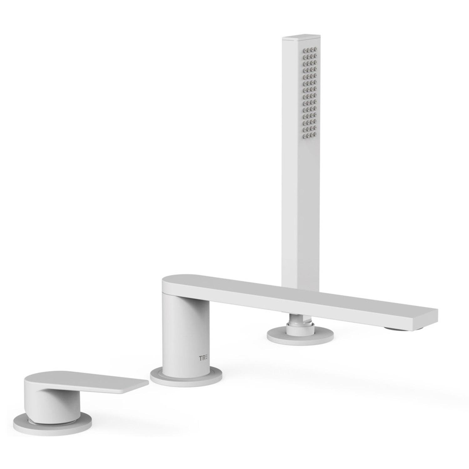 Смеситель на борт ванны Tres Project 21116101BM на три отверстия Белый (196349)