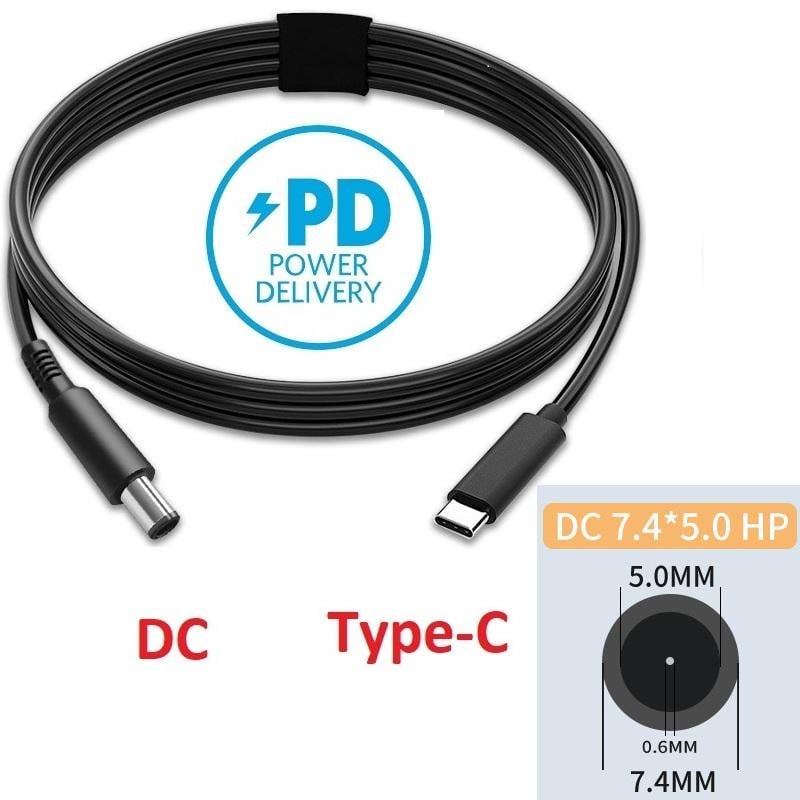 Кабель USB Type-c на DC 7,4х5,0 для зарядки ноутбука c PD триггером 65W 1 5 м (0345) - фото 2