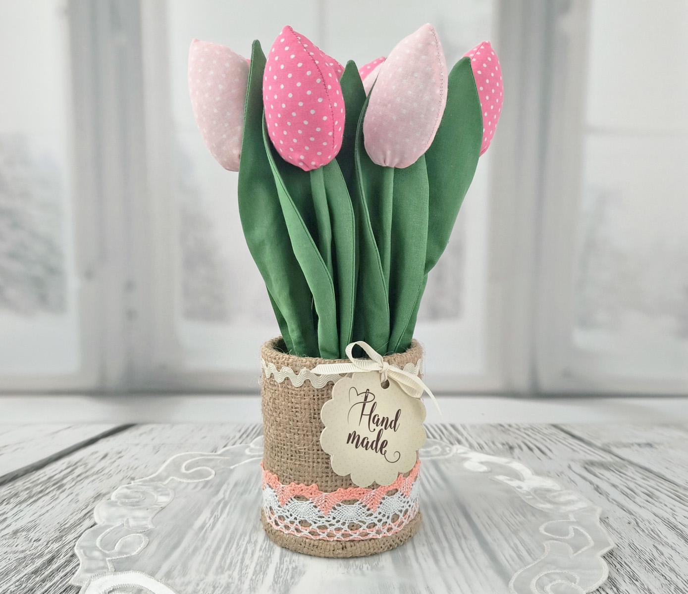 Искусственные тюльпаны тильда в кашпо Розовый (2287888451) Искусственные тюльпаны тильда в кашпо Розовый (2287888451)