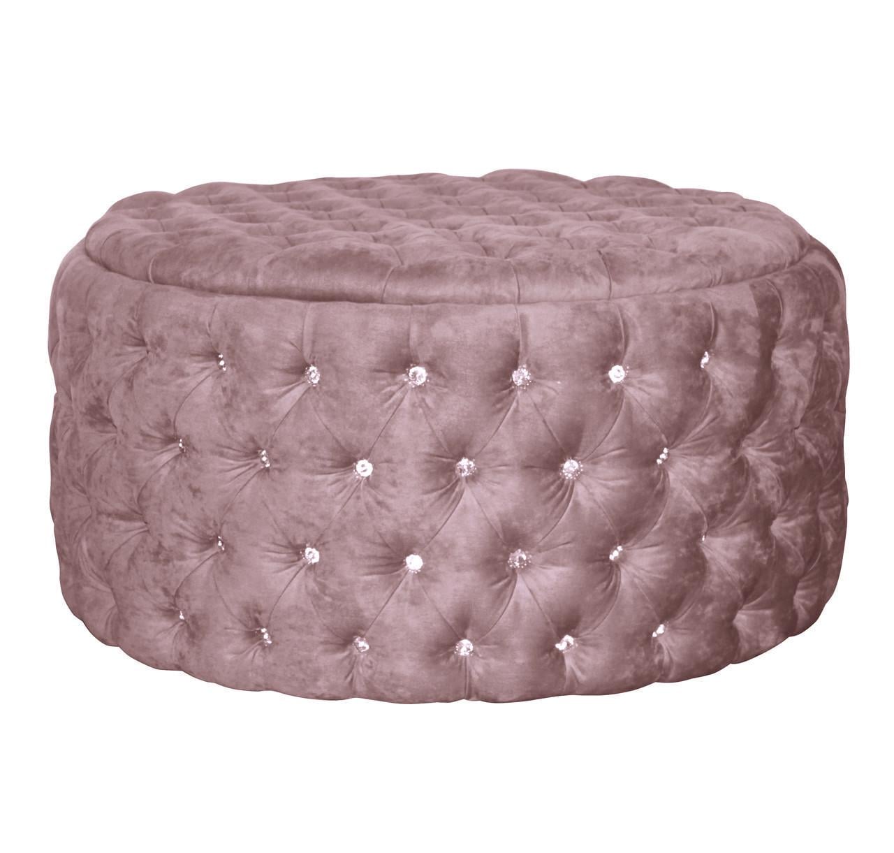 Пуф MeBelle Amster+ велюр 100x100x50 см Пудровий (0176)