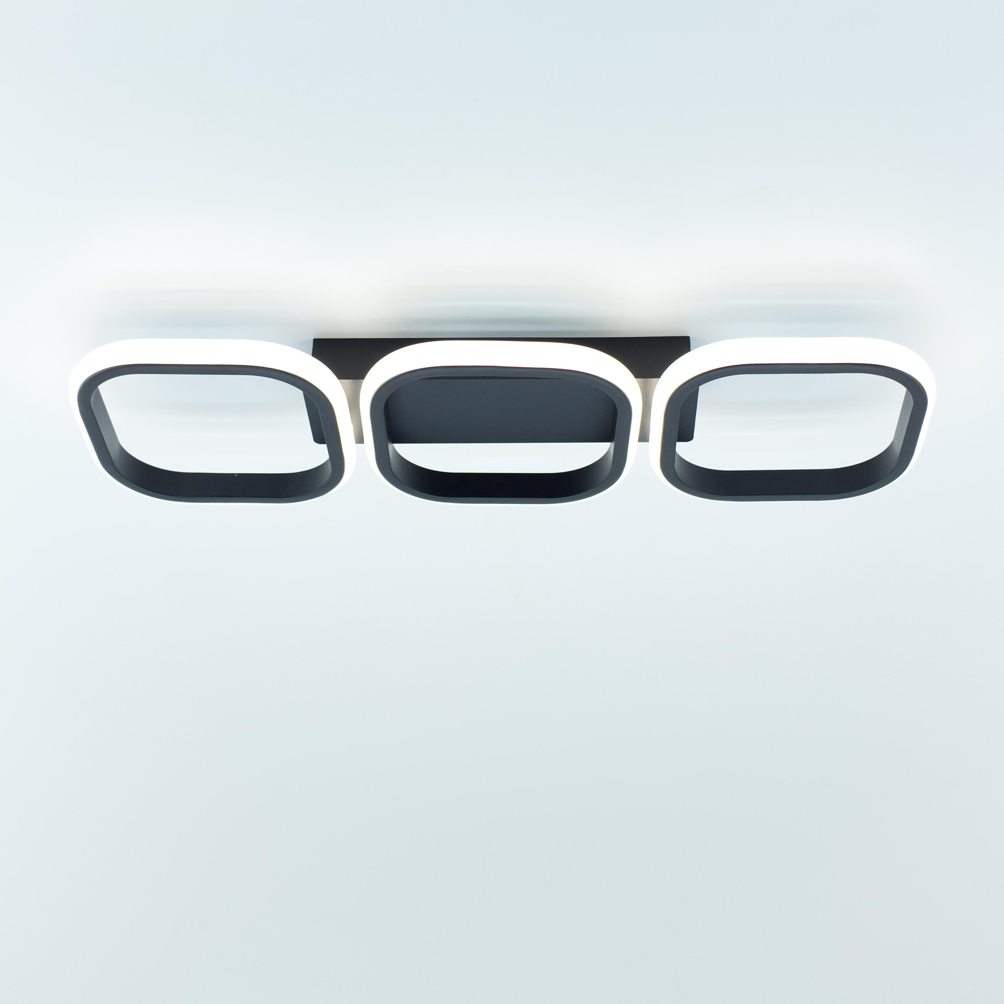 Люстра светодиодная управляемая ESLLSE CUBES 40 Вт 530x160x55 мм Черный (53-10658-40) Люстра светодиодная управляемая ESLLSE CUBES 40 Вт 530x160x55 мм Черный (53-10658-40)