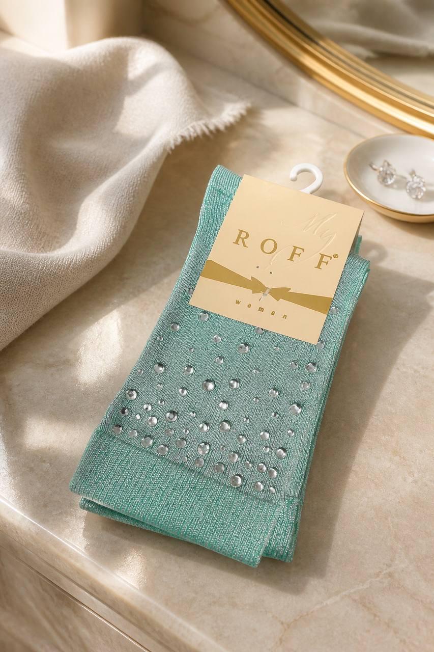 Шкарпетки жіночі зі стразами Roff р. 38-40 Салатовий (25726)