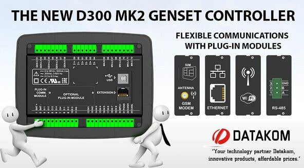 Багатофункціональний контролер генератора DATAKOM D-300-MK2 MPU + J1939 - фото 6