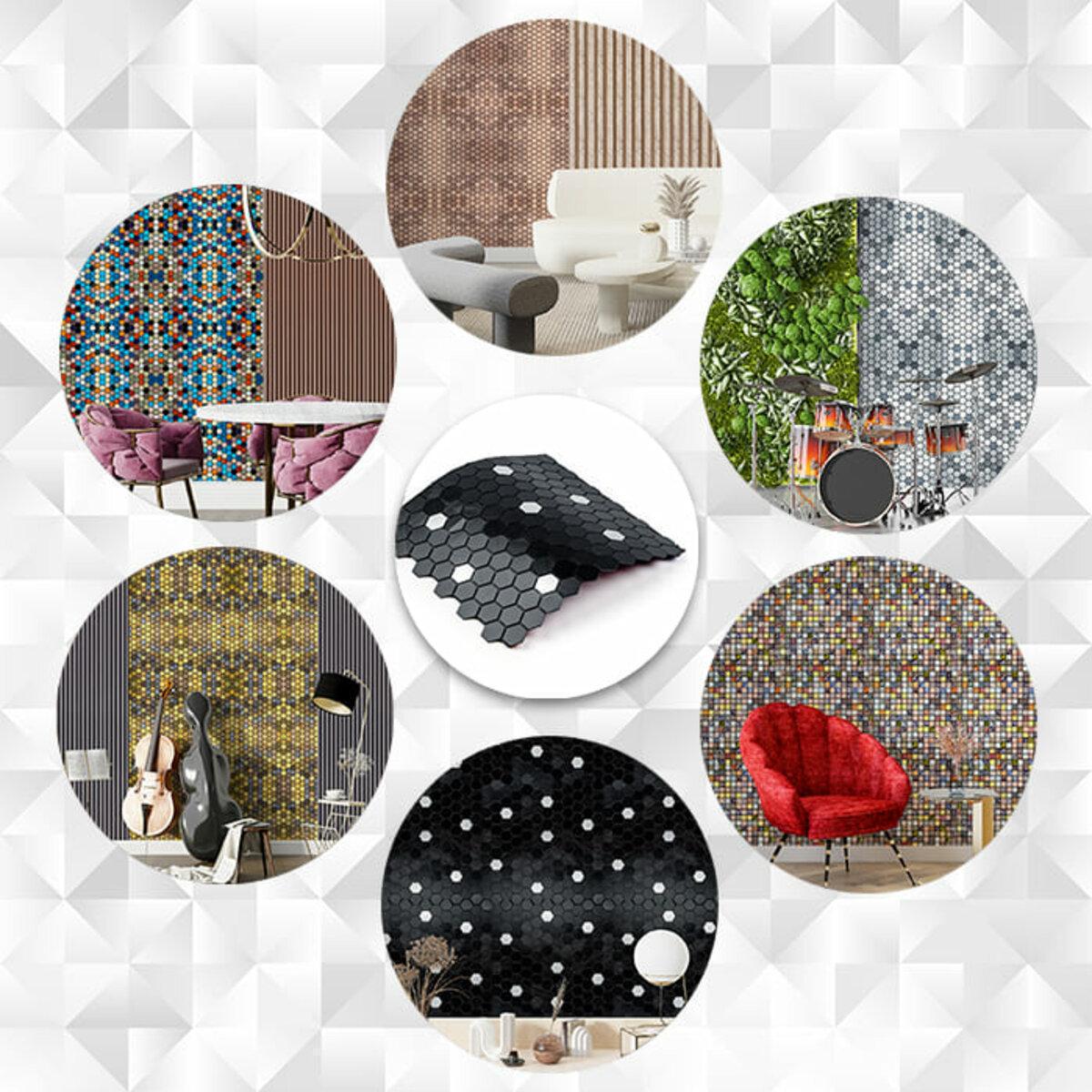 Плитка алюминиевая самоклеящаяся 300х300х3 мм Черная мозаика (SW-00001929) - фото 6