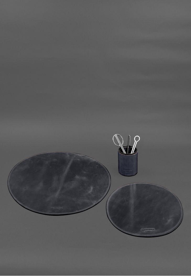 Набор настольный из натуральной кожи 1.2 Crazy Horse Синий (A-028805) - фото 3 Набор настольный из натуральной кожи 1.2 Crazy Horse Синий (A-028805) - фото 3