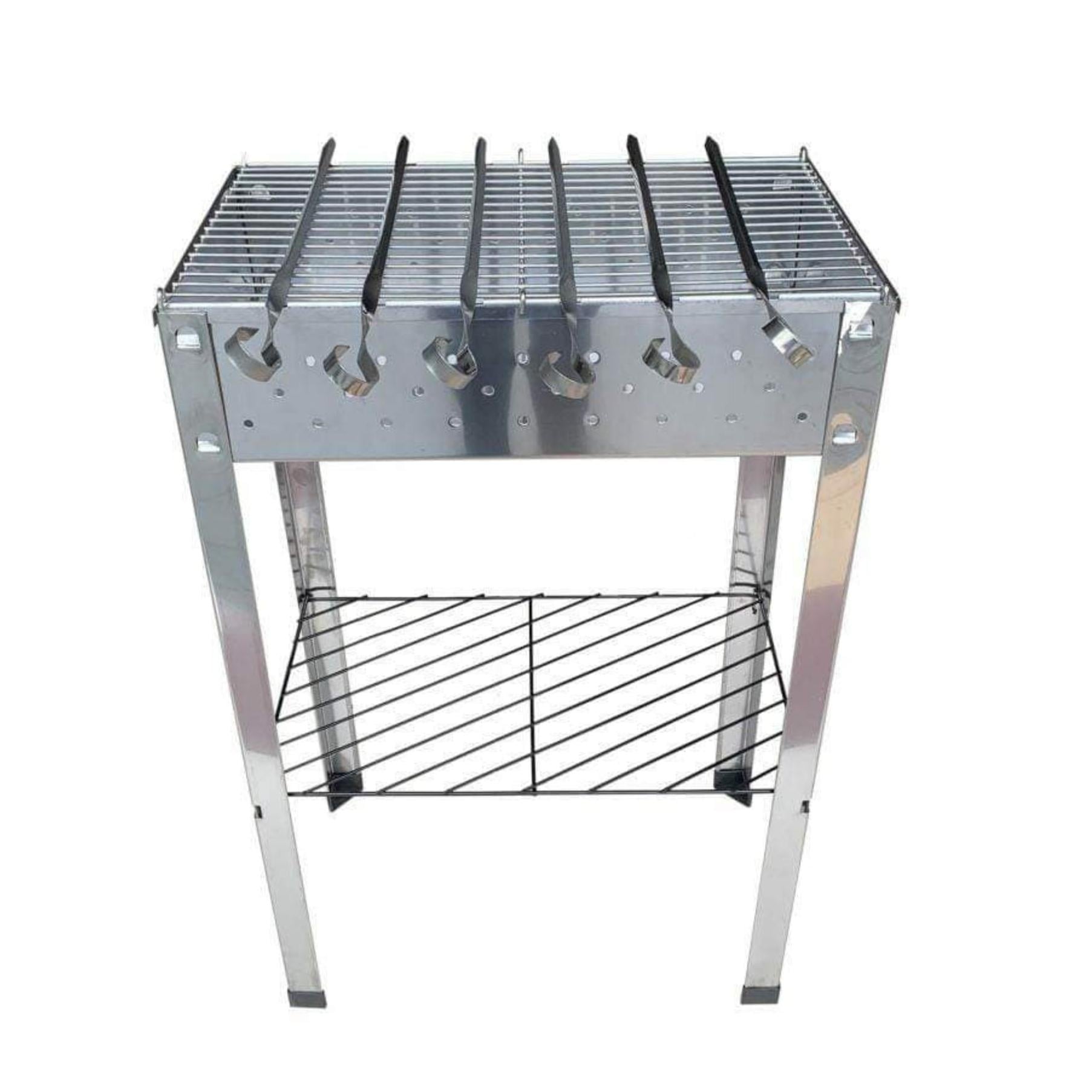 Мангал вугільний Z117 BBQ прямокутний 50×78×30 см нержавіюча сталь (Z117 BBQ)