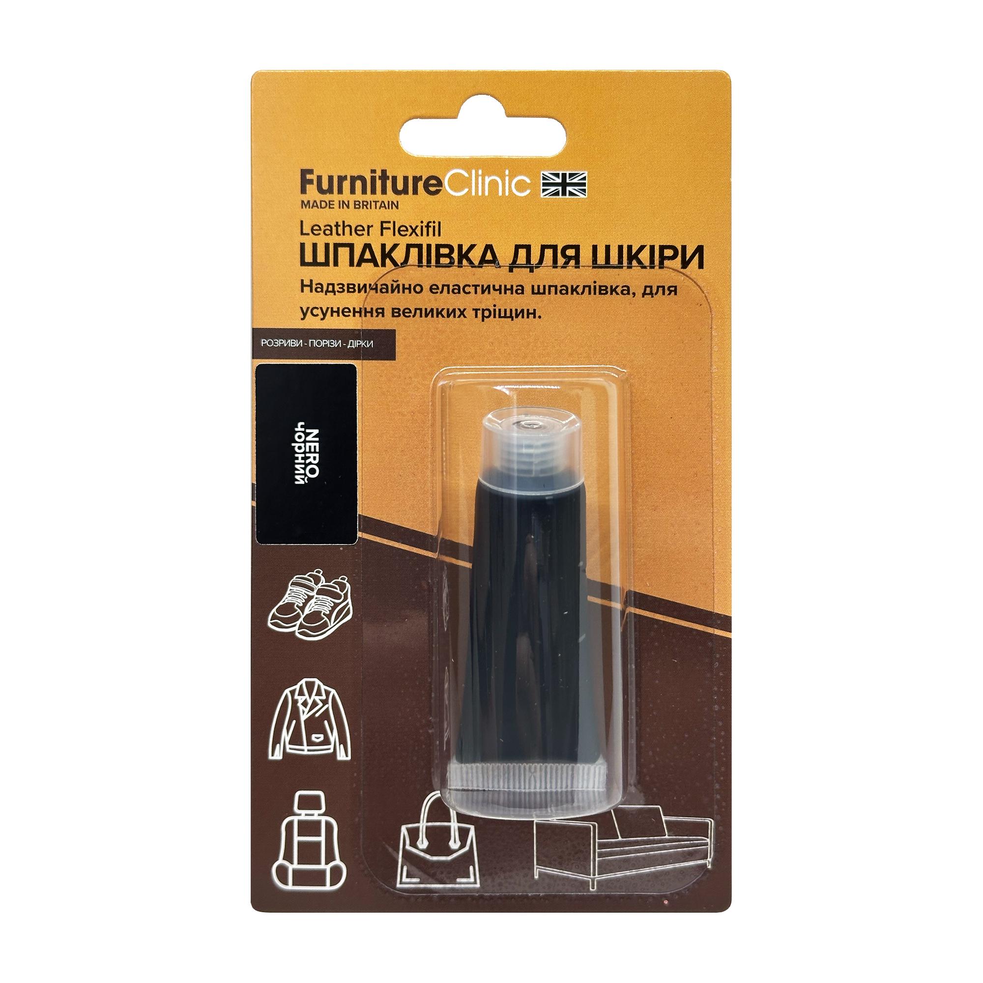 Шпаклевка эластичная Furniture Clinic FLEXIFIL для кожи устранения дефектов 15 мл Черный (26854841)